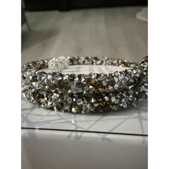 Crystal Energy SWAROVSKI Amber style End Crystal Coil Wrap Bracelet /Earring Set - Picture 5 of 12